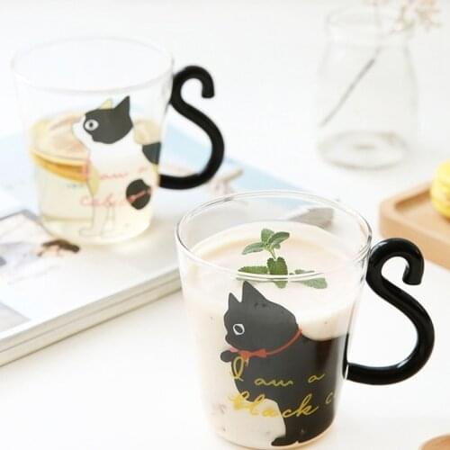 Homies New 8.5oz Cute Creative Cat Milk Coffee Mug Water Glass Mug Tea Cup Cartoon Kitty Cup Home Office Cup For Fruit Juice