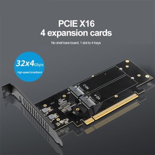 JEYI IHyper M.2 X16 TO 4X NVME PCIE3.0 GEN3 X16 TO 4*NVME RAID CARD PCI-E VROC CARD RAID Hyper M.2X16 M2X16 4X X4 NVME*4 RAID