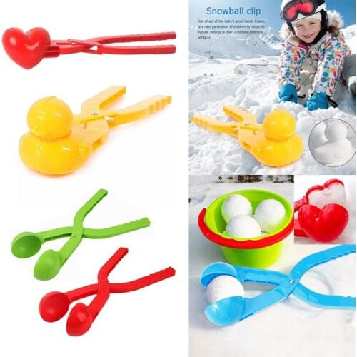 Snowball Maker Clip Plastic Mold Tools Winter Play Snowball Fight for Kids and Adults Love Duck Round Shape Outdoor Sports Clip