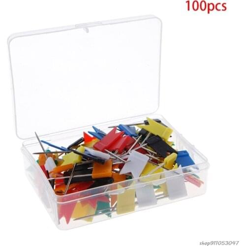 100 Pieces Mixed Color Flag Push Pins Nail Thumb Tack Map Drawing Pin Stationery A5 21 Wholesales