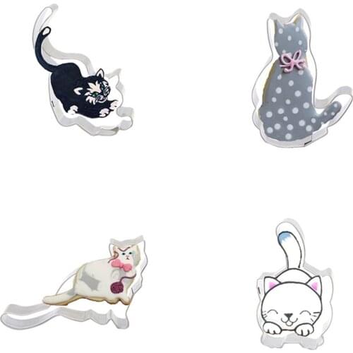 Cat Shaped Aluminium Mold Sugarcraft Cake Cookies Pastry Baking Cutter Mould Non-stick Jelly Candy Mold 3D mold DIY best Gift