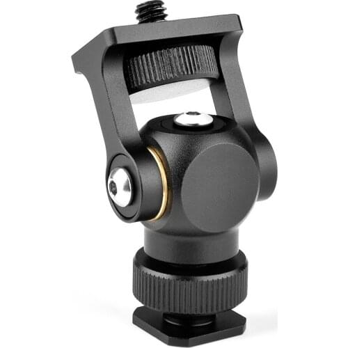 YELANGU Video Monitor Mount Mini LED Light Bracket Holder Ballhead Camera Ball Head Hot Shoe Adapter 180 Degree Mount Bracket