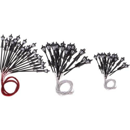 20 Pieces Mini Model Light Street Lamp for Modeling Design Layout,1:75