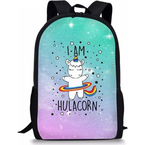 Fashion Unicorn School Bag for Teenager Boys Backpack Girls Travel Luggage Package Shopping Shoulder Bag Women Mochila