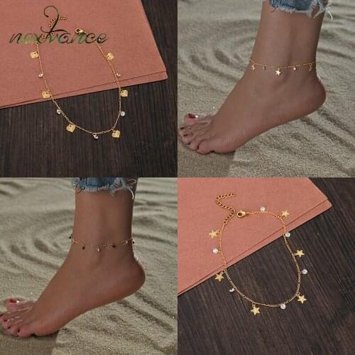 Nextvance FashionableZircon Colorful Anklet Heart Star Gold Anklets For Women Girlfriend Anniversary Birthday Jewelry Gift