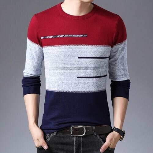 New Fashion 2021 Autumn Winter Men Wool Pullovers Man V Neck Sweaters Pullover Knitted Sweater Men Clothes