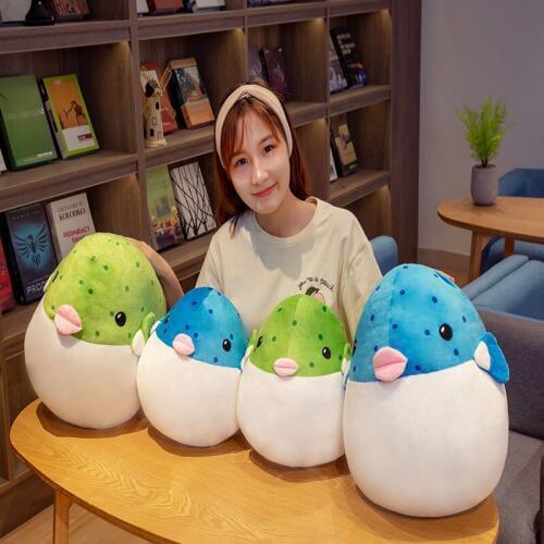 Real Life Puffer Fish Plush Toys Lifelike Marine Life Blowfish Stuffed Dolls Extra Soft Pufferfish Stuffed Toys Gifts For Kids