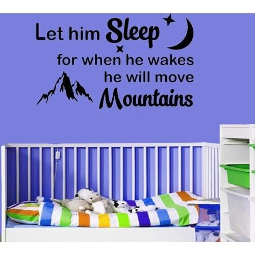 Let Him Sleep Mountain Wall Stickers Home Decoration Living Room Bedroom Wall Decals Kids Children Room Art Murals Wallpaper