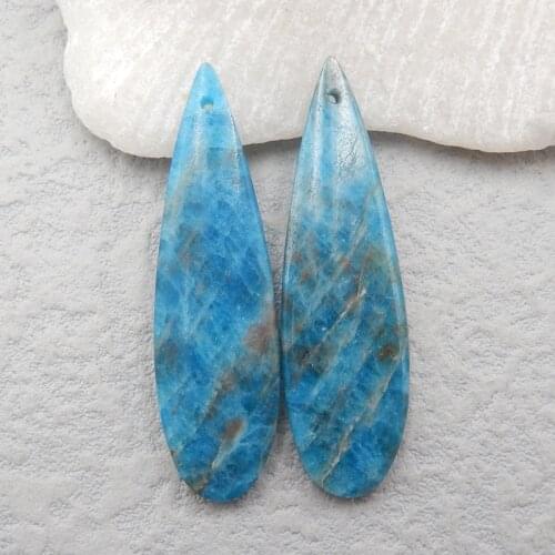 Natural Blue Apatite Crystal,Gemstone Fashion Earrings,Semi-precious stones jewelry accessories428x12x5mm9.6g