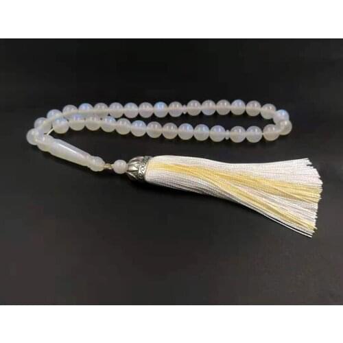 New Resin Tasbih rosary bead Islamic Muslim Adha Eid Gift Misbaha Arabic Jewelry fashion White blue light accessories on hand