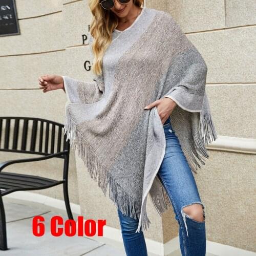 2022 Spring Autumn New National Style Cape Shawl Knitted Jumper Tassel Scarf Coat Female Long Shawl Pullover Wrap Shawl Cloak