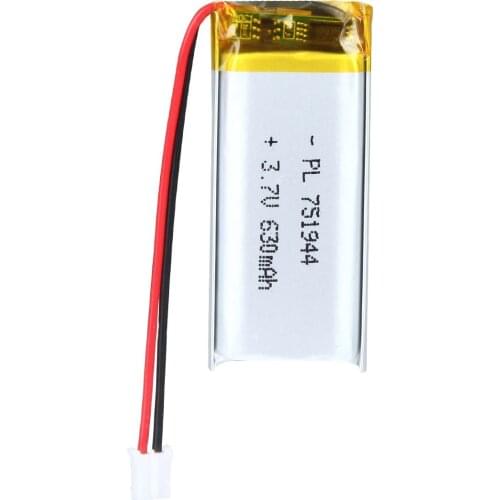 Mejuew 3.7V 630mAh 751944 Rechargeable Lipo Battery with JST Connector
