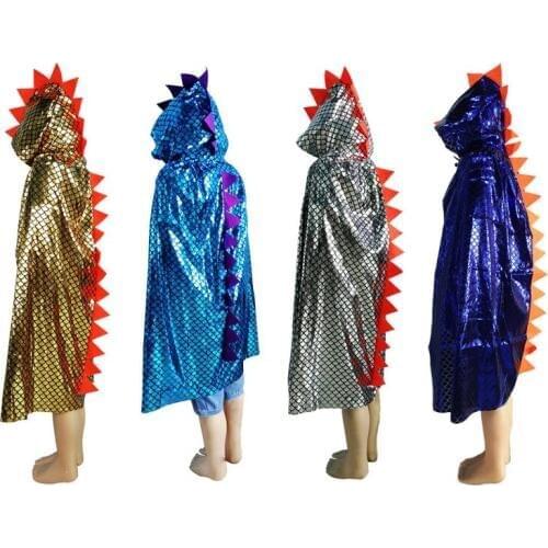 Halloween Dinosaur Cloak Costume Cosplay Masquerade Halloween Dress Up For Women Men Kid Boy 110x90cm