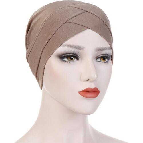Women Muslim Hijab Scarf Inner Hijab Caps Ladies Islamic Cross Headband Turban Headwrap Hairband Women Muslim Hijab Headscarf
