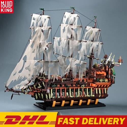 MOULD KING Building Blocks Movie Toys MOC Flying Dutchmans Pirate Ship Model Building Blocks Assembly Bricks Kids Gifts 16016