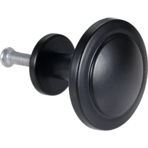 Black Handle Alloy Round Knob 31mmx27mm Mini Pull w/screw Zinc Alloy Drawer Cabinet Cupboard Vintage Furniture Kitchen Bathroom
