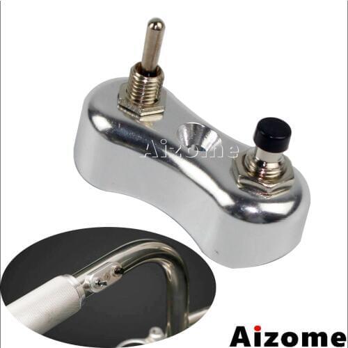 Silver Motorcycle Engine On/Off Lever Switch Button Mini Switch Block Push Button Toggle For Harley Cafe Racer Scrambler Bobber
