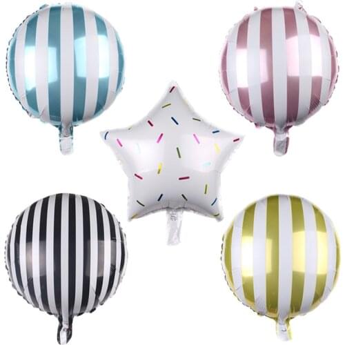 10pcs/lot 45cm 18inch Pink Blue Black Foil Stripe Balloons Helium Air Balloon Birthday Party Wedding Decoration Baby Shower ball