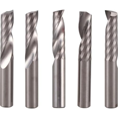 SHGO HOT-5Pcs 6Mm 1/4 Inch Carbide Cnc Router Bits One Single Flute End Mill Tools 22Mm