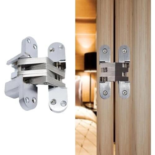 Folding Door Hinge Home Improvement Hardware 2pcs 13*60mm Stainless Steel Hidden Hinges Built-in Concealed Cross Heavy-loading
