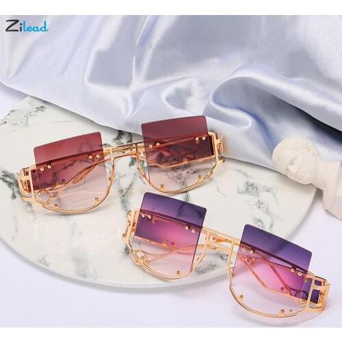 Zilead Big Frame Punk Sunglasses For Men And Women Exquisite Fashion Brand Design Sun Glasses Metal Frame UV400 Spectacles Male