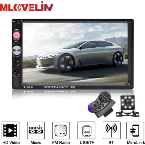 MLOVELIN 2din Universal 7inch Touch Screen Car Multimedia MP5 FM Radio Stereo Player USB Steering Wheel Control Aux Input