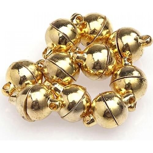 10Pcs 6mm/8mm Round Ball Magnetic Clasps All Match DIY Necklace Tools Magnet Beads Jewelry Maker