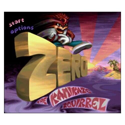 Zero the Kamikaze Squirrel USA Version 16 bit English Big 46 pins Grey Game Card For NTSC Game Player