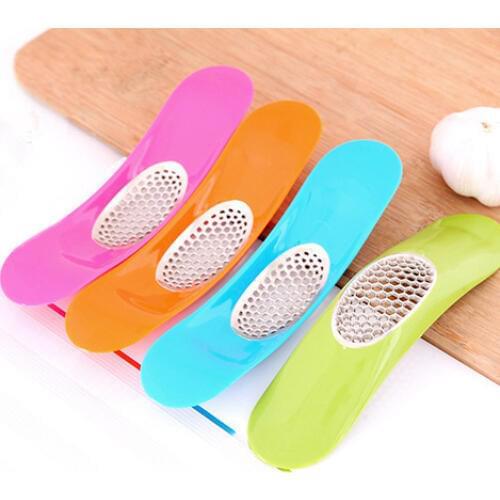 1PC kitchen accessories new design ginger crusher chopper cutter Stainless steel garlic press grinding slicer OK 0250