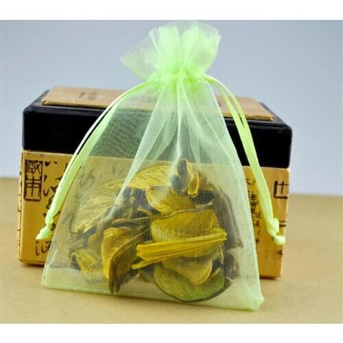 100pcs 11x16cm Organza gift bags apple green color Drawable Organza Bags for Wedding Christmas Gift Bags free shipping