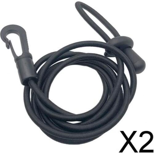 2xKayak Paddle Leash Boat Fishing Rod Safe Cord Holder Black