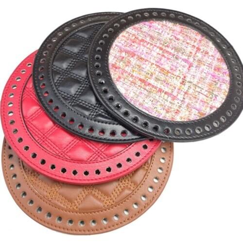 2pcs DIY Knitting Crochet Bag Leather Nail Bottom Base Shaper Replacement Bag Handmade Both sides of the bag leather accessories