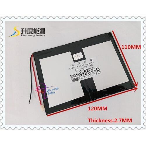 3.7V 5000mAh 27120110 (polymer lithium ion battery) Li-ion battery for tablet pc mp3 mp4 cell phone speaker