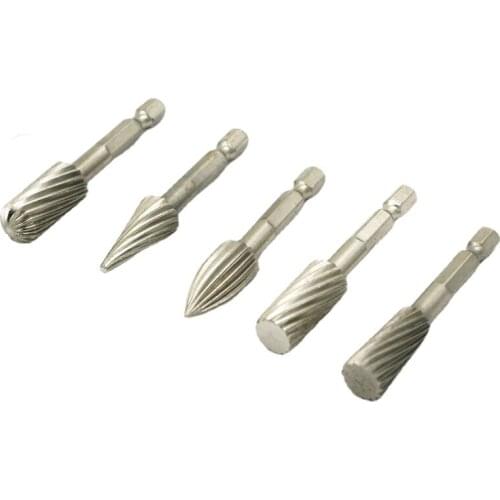 5-Piece Hard High Speed Steel Rotary File Rotating Graver Rotating Grinding Head Polishing Rasp