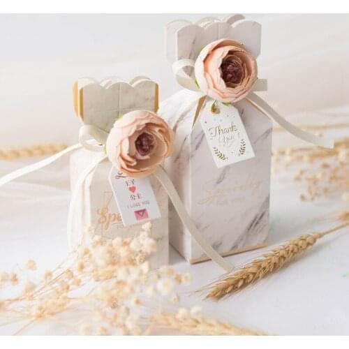 50pcs/bag wedding candy box flower gift boxes Personality paper bags for gifts packaging bag Party Favors Birthday Gift Box