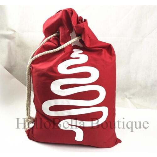 8pcs/Lot Canvas Merry Christmas Santa Sack Xmas Stocking Xmas Tree Gift Storage Bag