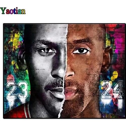 Famous Basketball Player Art diamond painting 5d diy handmade embroidery kit full square/round drill wall art mosaic home decor