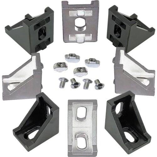 Aluminium Profile Fittings 20pcs 50pcs 1515 2020 3030 Series Corner Angle L Brackets Connector Fasten connector for 15S 20S 30S