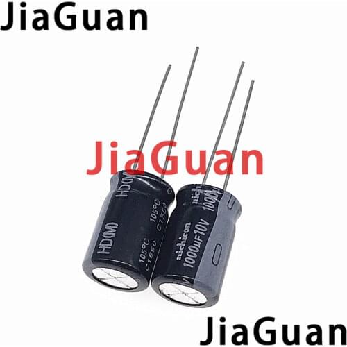 50PCS NEW NICHICON HD 10V1000UF 10X16MM Aluminum electrolytic capacitor 1000UF 10V high frequency low resistance 1000uF/10V