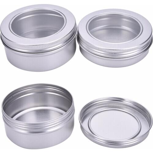 Aluminium Lip Balm Pots Makeup Cosmetic Cream Jar Pot Refillable Bottles Container 100/150ml Wholesale
