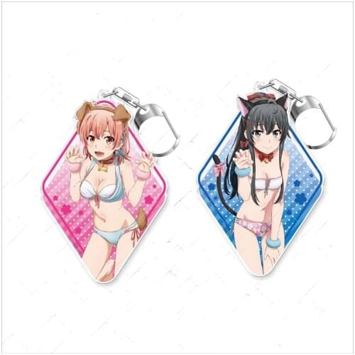 Anime My Youth Romantic Comedy Is Wrong As I Expected Maid Bikini Series Acrylic Keychain Yukinoshita Yukino Pendant Keyring