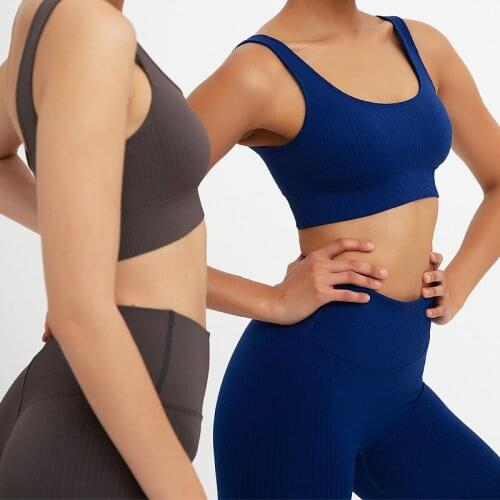 2 Piece Workout Set Seamless Women Sport Set Yoga Sports Bra High Waist Leggings Sports Suit Athletic Yoga Set for Women Gym