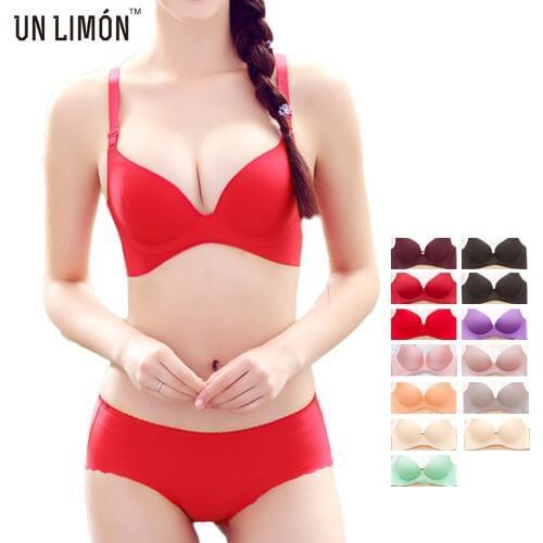 UNLIMON Women Wireless Bras Sexy No Rims 13 Colors One-piece Seamless Push-up ABC Cups