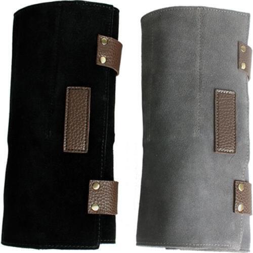 Black Gray Hairdresser Cowhide Leather Tool Roll Barber Scissor Shear Organizer Salon Stylist Tool Pouch Beautician Case H17