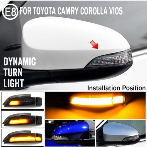 Black For Toyota Camry Corolla Prius C Venza Avalon Vios Yaris Scion iM LED Dynamic Turn Signal Side Mirror Indicator Light