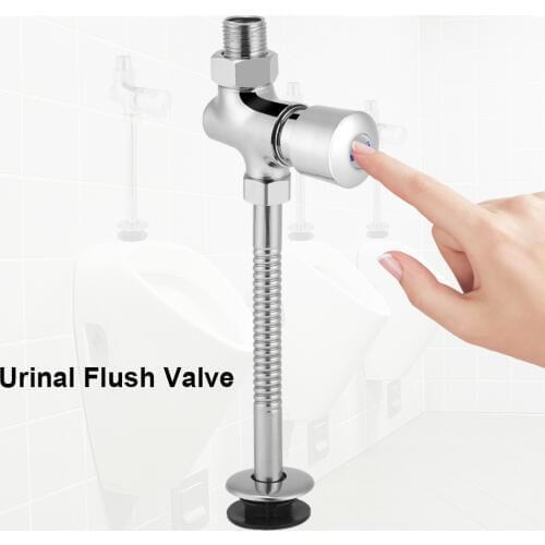 Zinc Alloy 0.8Mpa Bathroom Toilet Urinal Flush Valve Button Type Manual Delay Automatic Shutoff Accessories