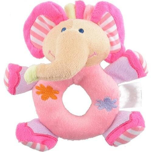 Baby Infant Kids Gifts Cute Soft Pink Elephant Plush Rattle Educational Toys