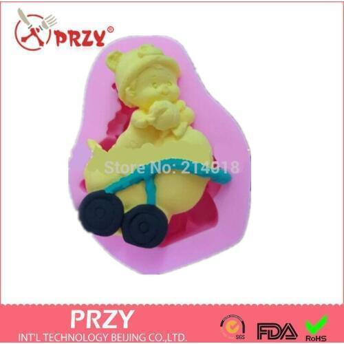 Child Carts Fondant Mold Cake Decoration Mold Silicone Soap Mold 100% Food Grade Raw Material Jelly Mold Silica Gel Moulds PRZY