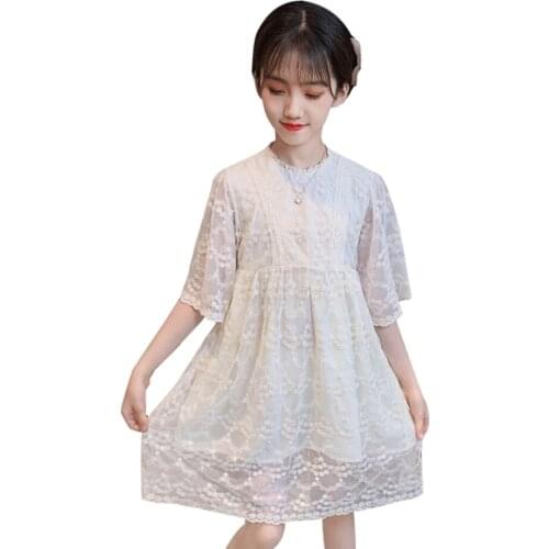 Dresses For Girls Lace Floral Girls' Dresses Summer Child Dress Cute Style Costumes For Girls 6 8 10 12 14