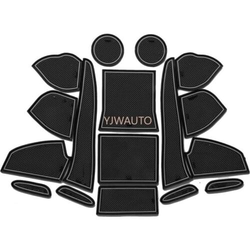 Door Slot Mat for Nissan TIIDA 2007-2016 Gate Groove Cushion Car Door Rubber Cup Holder Mats Anti-slip Carpets Position